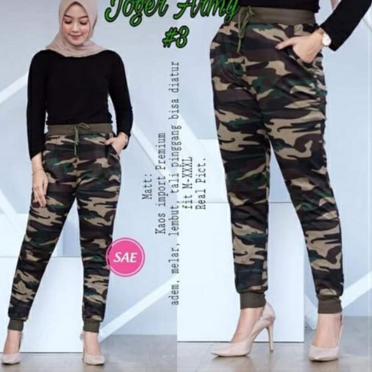 RECOMENDED JP_Celana senam Joker army panjang wanita..bahan import