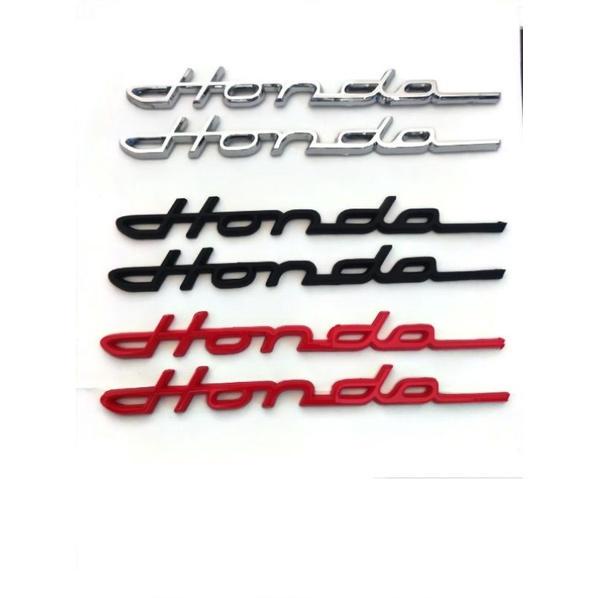 Emblem Honda Latin Warna Chrome Hitam Merah Emblem Emas Carbon Tulisan Honda/emblem Honda Latin Sepasang