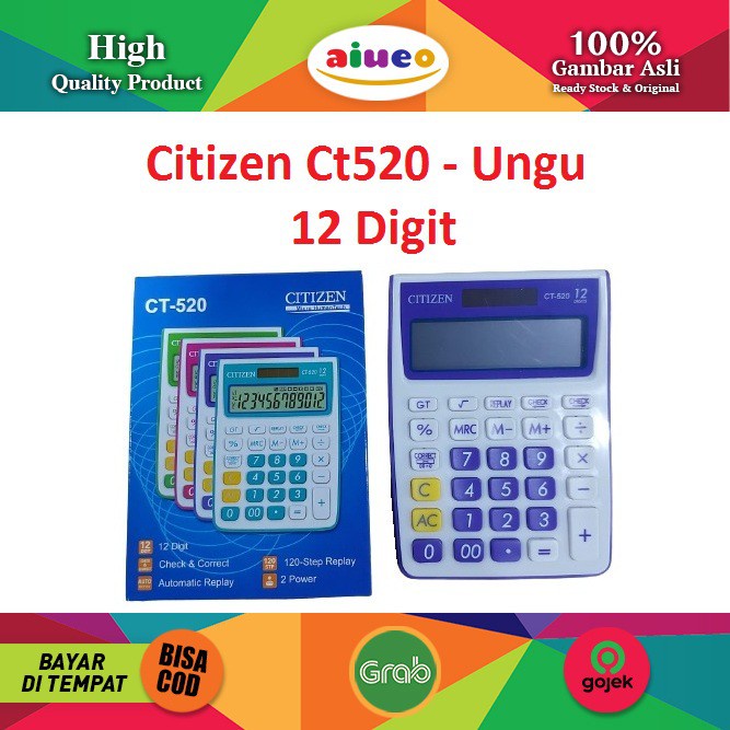 

Terlaris ✨ -Kalkulator Citizen CT-520 12 Digit Calculator CT 520 Kalkulator Mini CT520 Cek and Correct- 2.2.23