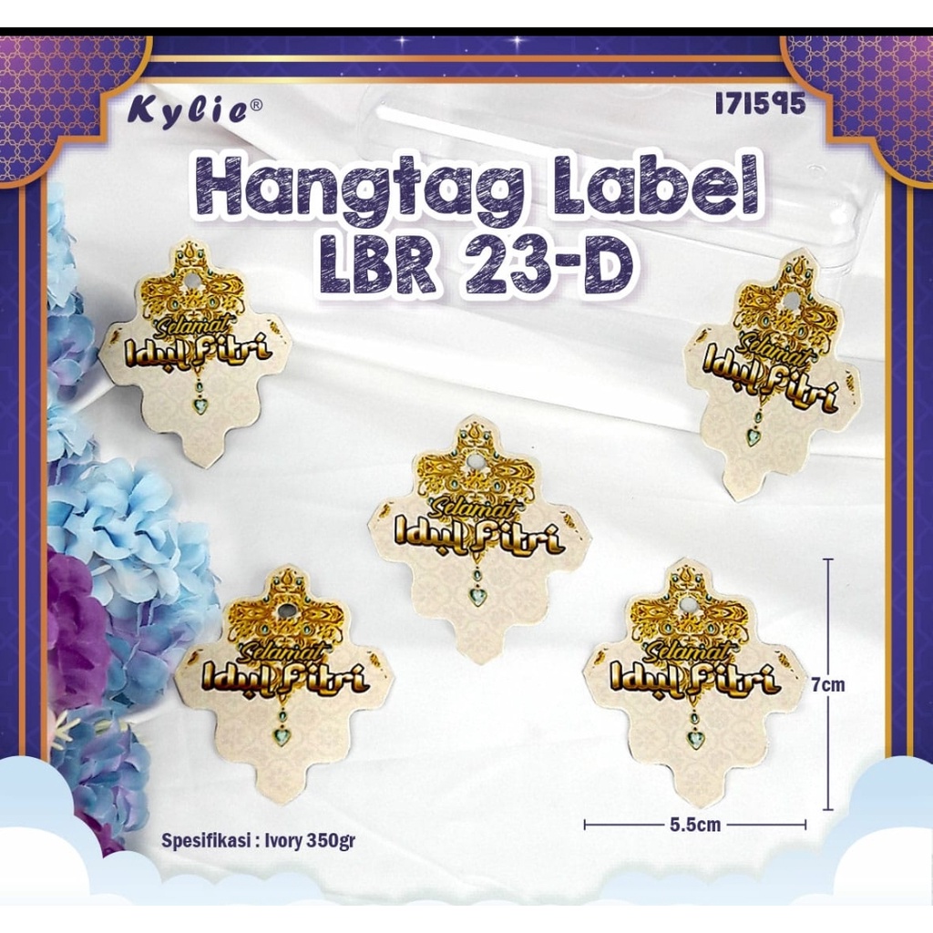 

hang tag lebaran idul fitri label cristal 32 D satuan 7 x 5.5 cm