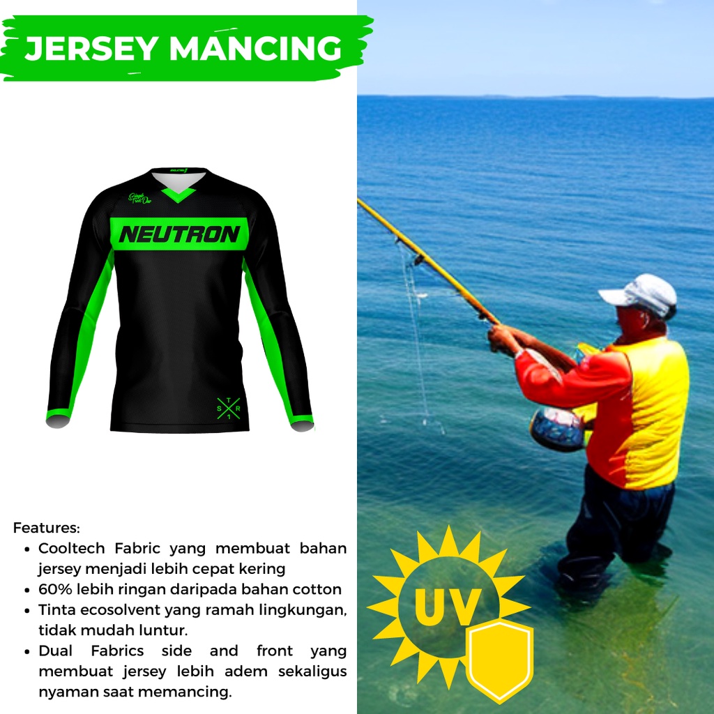 Jersey Mancing C2 Anti UV dengan Bahan Adem dan Nyaman, Cepat Kering