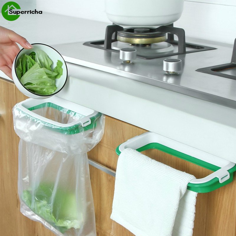 Hot Sale/Lemari Pintu Belakang Gantung Rak Sampah Penyimpanan Dapur Sampah Rubbish Bag Holder Trash Rack