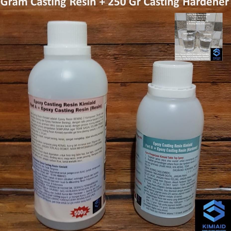 ➽ Epoxy Resin Bening - 750 Gr - Casting Resin - Resin Bening - Carbon Fiber - Resin Meja Kayu - LV ♚