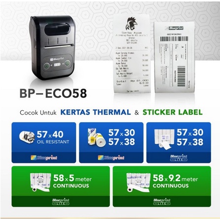 ITSTORE Blueprint ECO58 ECO 58 Portable Printer Thermal Bluetooth Portable Printer / Thermal Printer bluettoth Blueprint Eco 58