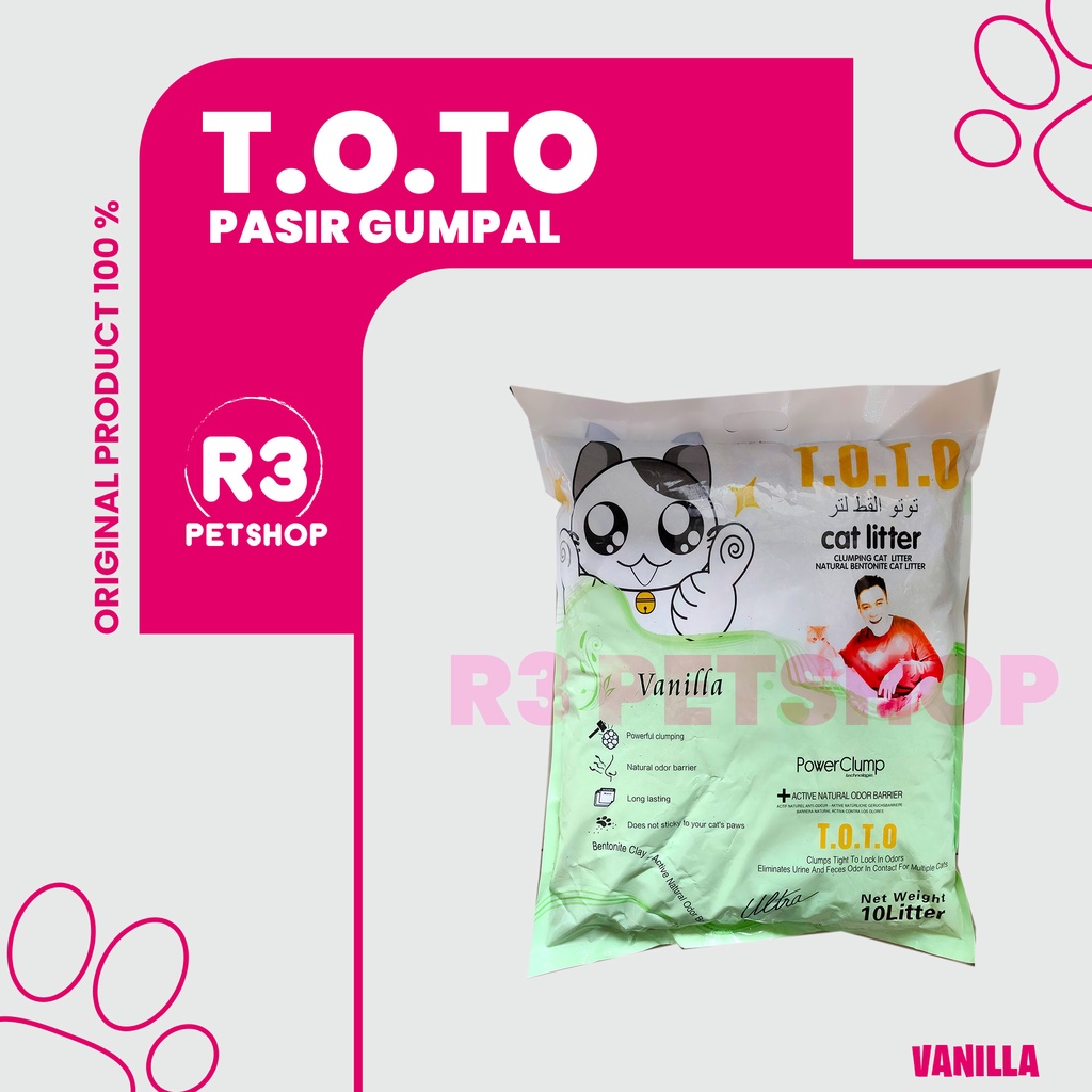 Pasir Kucing gumpal wangi TOTO 5 L pasir wangi gumpal