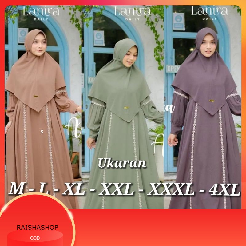 GAMIS LEBARAN ALMIRA SYARI UKURAN M - L - XL - XXL - XXXL - 4XL GAMIS SET SYARI GAMIS JUMBO BUSUI DR