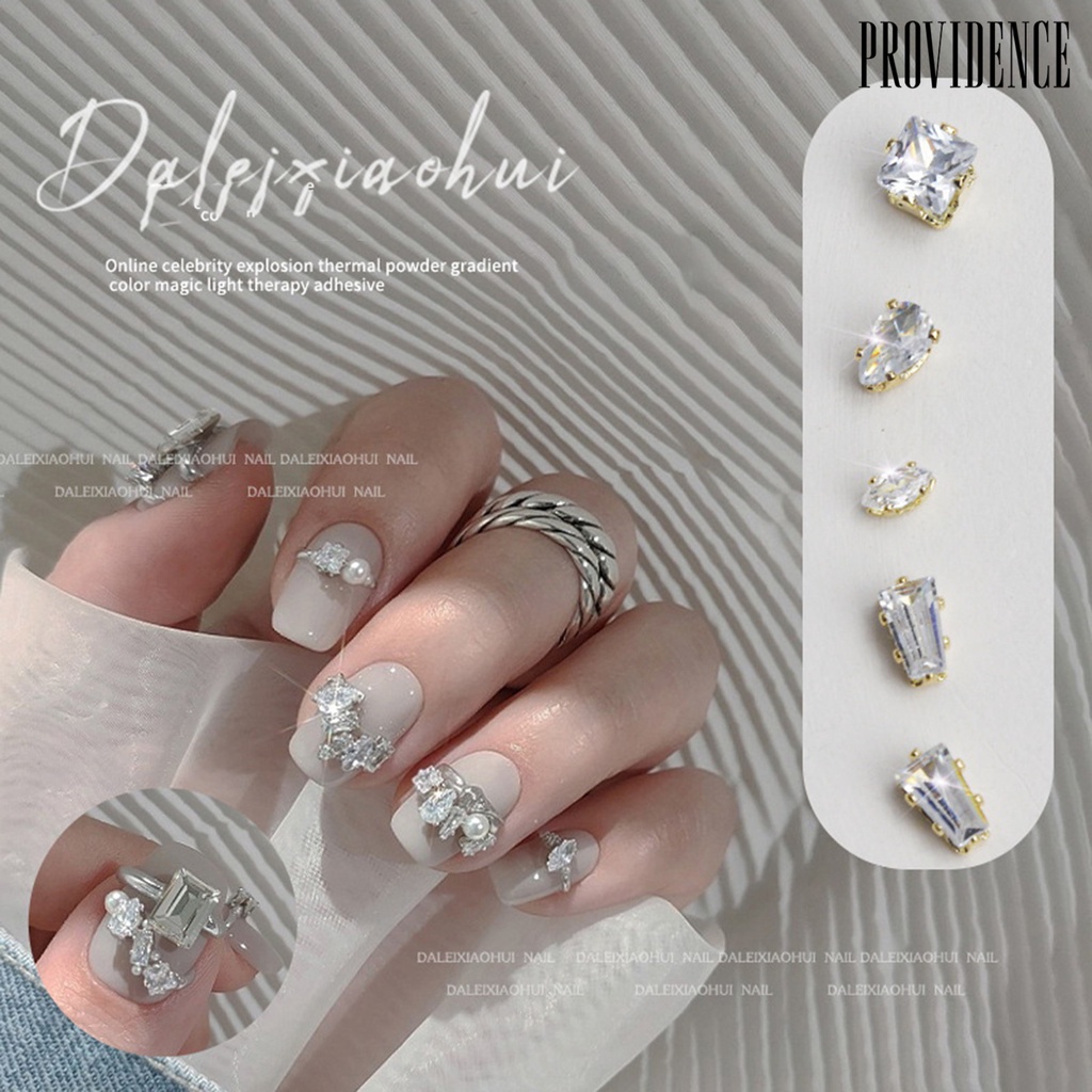 Providence 10Pcs Nail Art Charm Zircon Anti-Gores Tahan Jatuh Mudah Di Tempel High Gloss Claw-wrapping Nail Aksesori Nail Supply