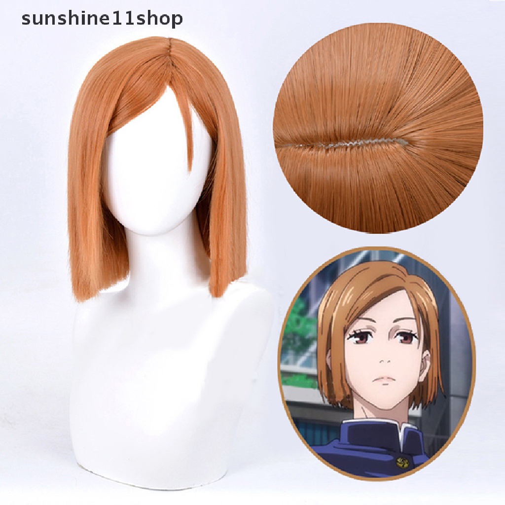 Sho Anime Jujutsu Kaisen Cosplay Nobara Kugisa Wig Nobara Kugisaki Wig Untuk Pesta N