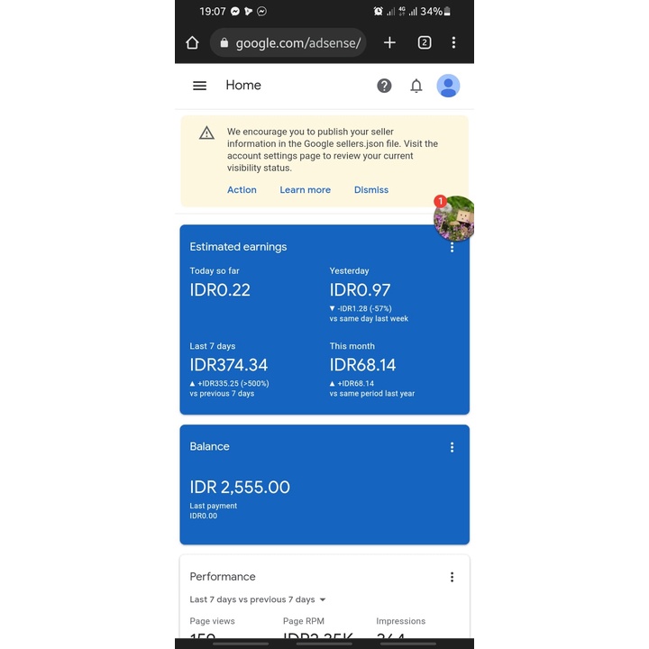 blog dan akun adsense belum pin
