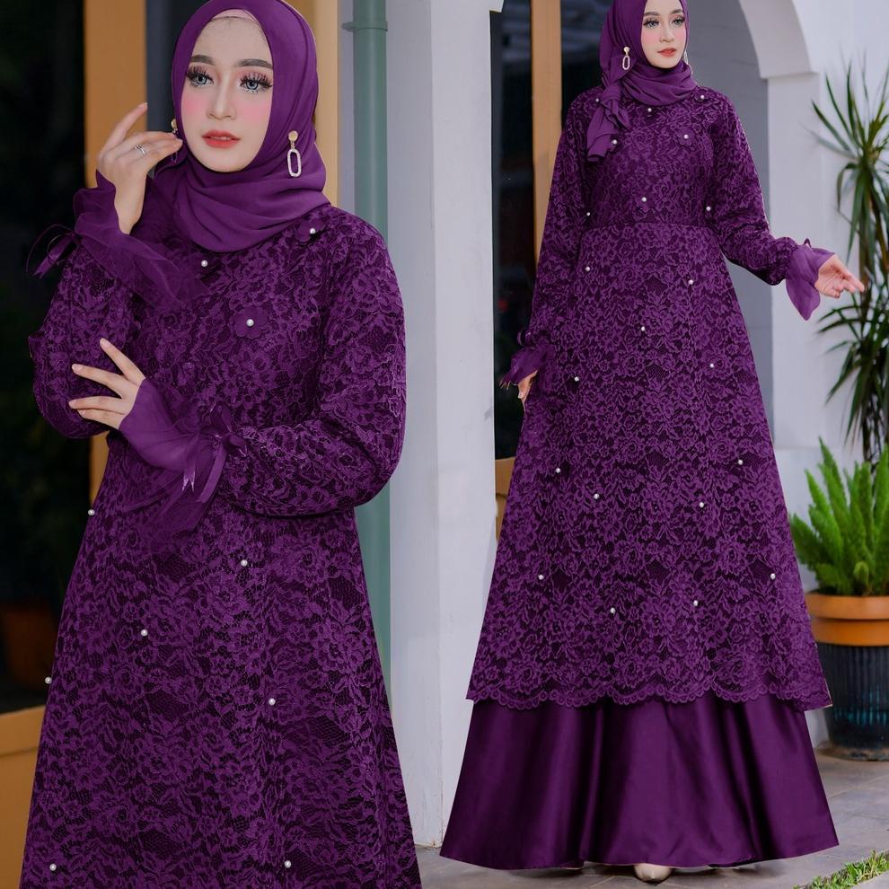 Langsung Kirim New Produk Bellona Baju Gamis Full Brukat Gamis Remaja Dewasa Gamis Brukat Premium/Uk