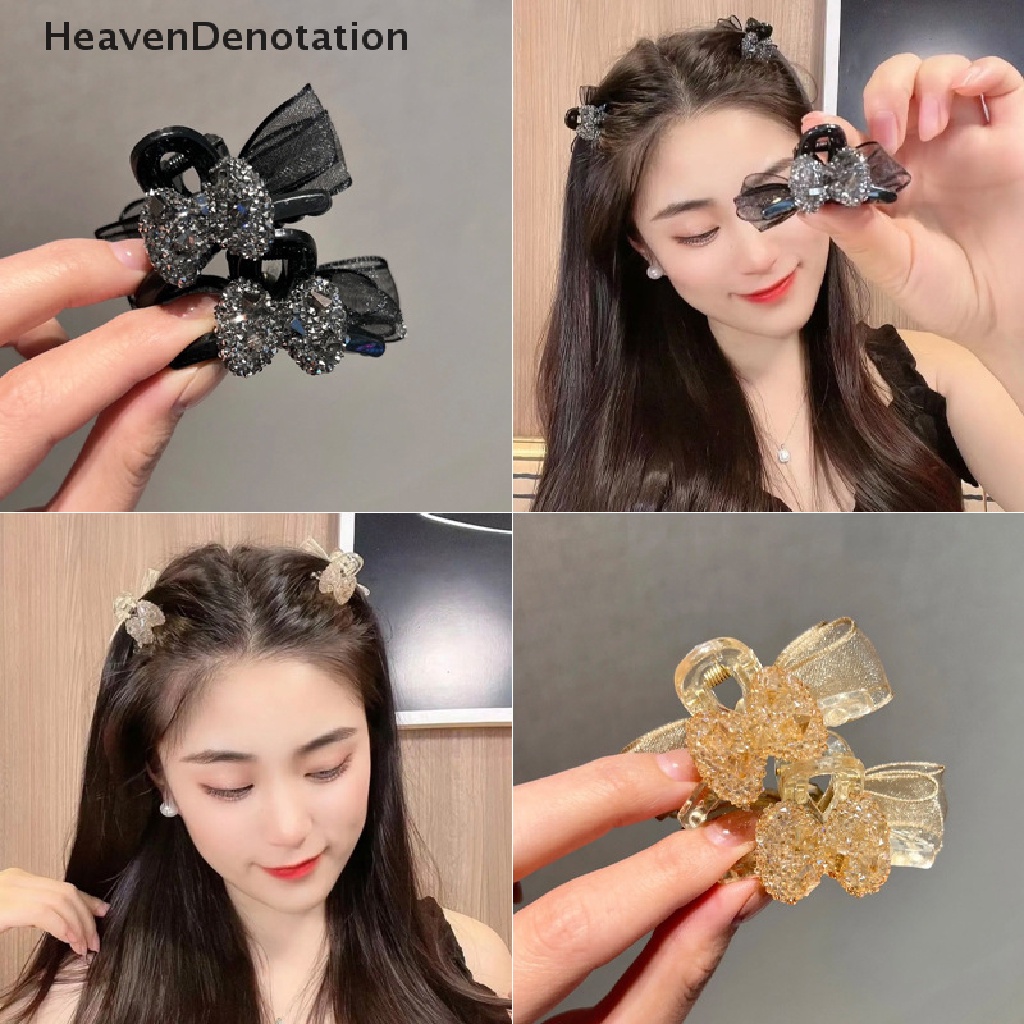 [HeavenDenotation] Baru Korea Dua Sisi Ikatan Simpul Kecil Rambut Cakar Ponytail Wanita Temperamen Mesh Claw Clip Barrette Aksesoris Rambut Hiasan Kepala HDV