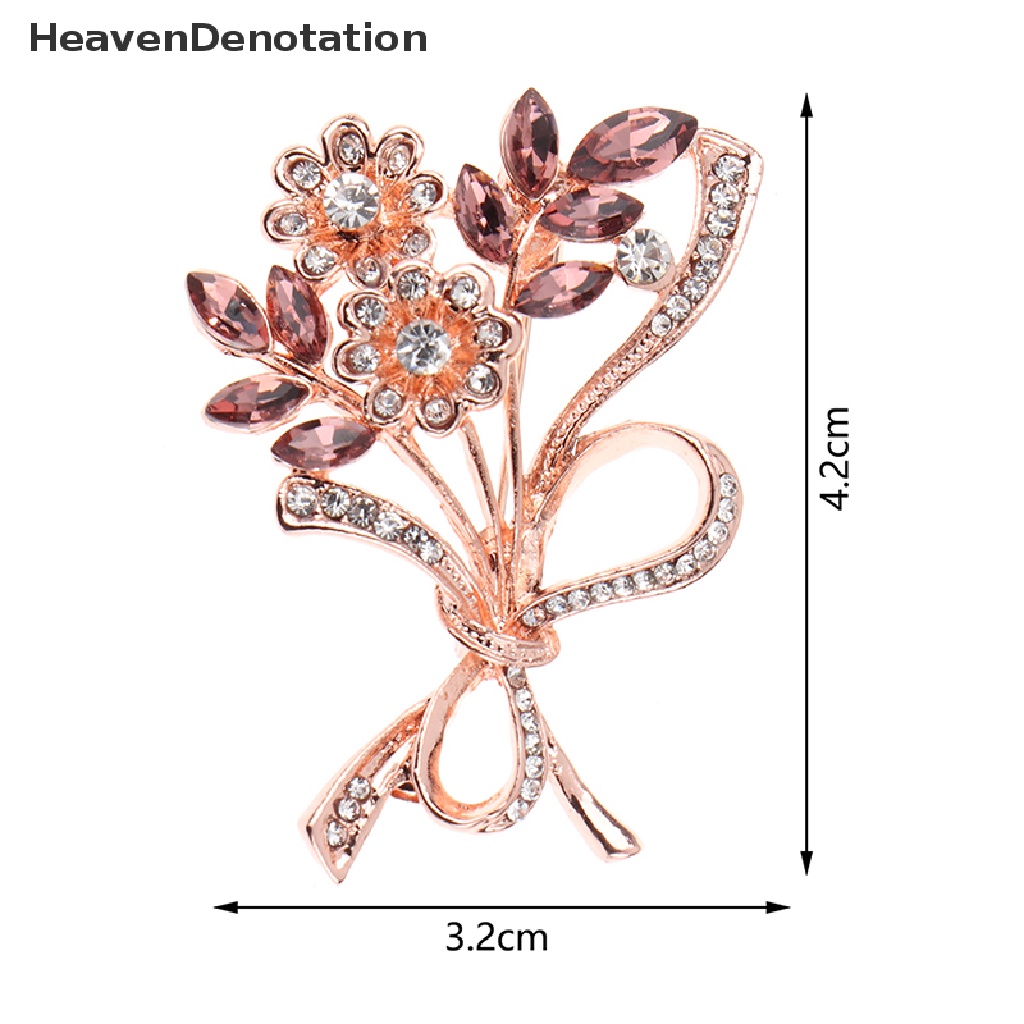 [HeavenDenotation] Crystal Flower Brooch Jewelry For Women Elegant Rhinestone Exquisite Party Corsage Badges Brooches Pins Gift HDV