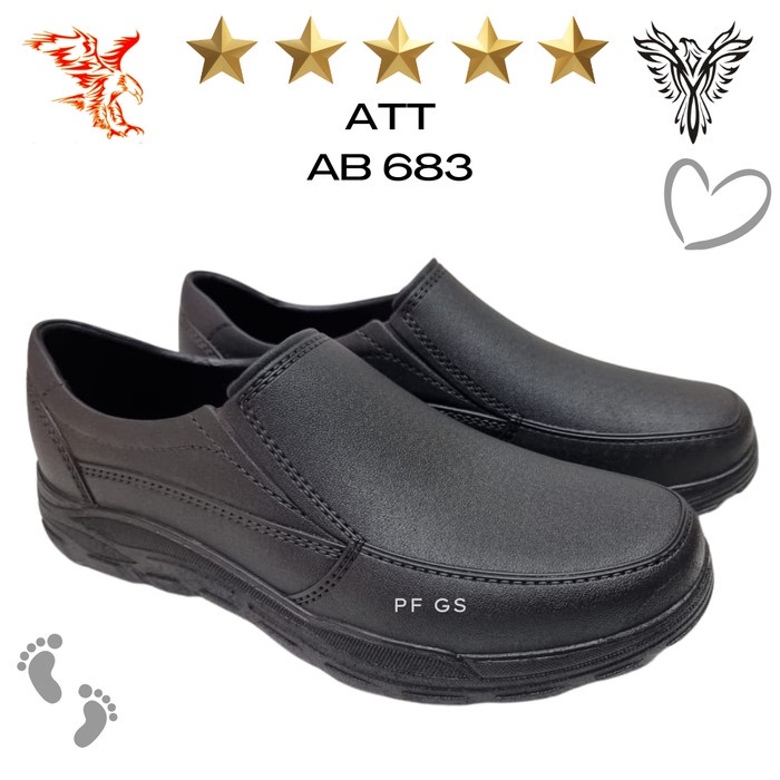 Sepatu Slip On Pria ATT AB 683 Karet Anti Air Formal 39-43