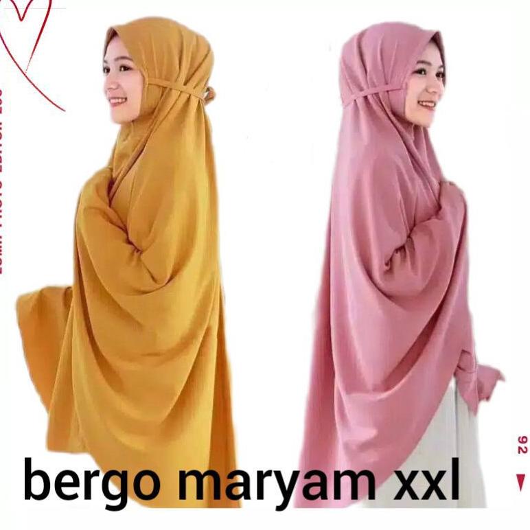 MEN SALE  ( dm xxl ) bergo maryam super jumbo xxl hijab syar'i simpel non pet tali