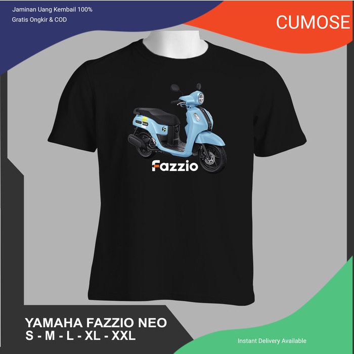 KAOS OTOMOTIF MOTOR YAMAHA FAZZIO NEO BLUE - Putih, S