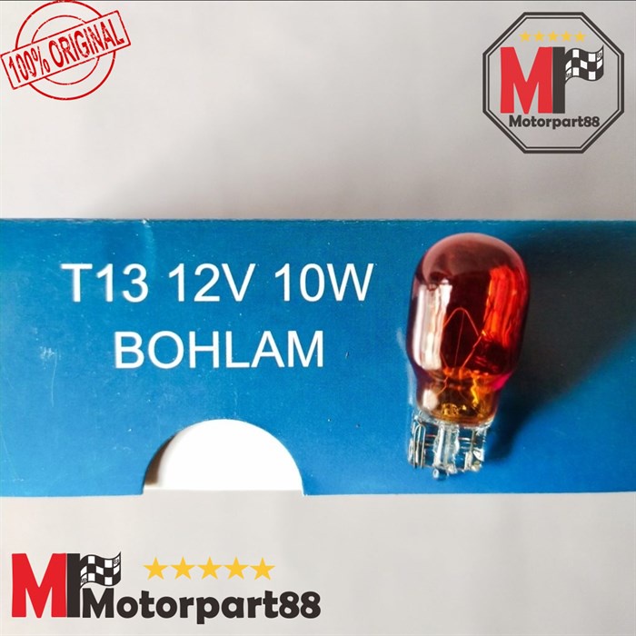 100PCS BOHLAM SEIN TANCAP COLOK T13 12V 10WATT BENING ORANGE BIRU MERAH KNZ HARGA UNTUK 100PCS