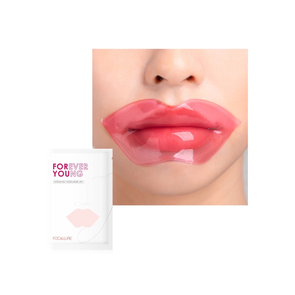 RAFEYLA - FOCALLURE Forever Young Collagen Crystal Hydra-Gel Eye Mask FASC01 FASC02 | 24K Gold Pure Luxury Eye Mask | Moisturizing Lip Mask | Vitamin E Cherry Lip Mask &amp; Eye mask Skin Care | BPOM