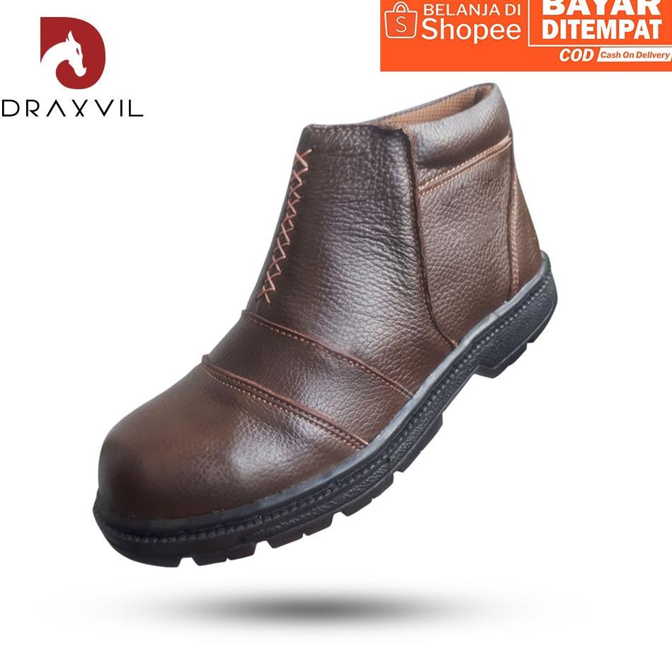 PALING DICARI Draxvil Kulit Sapi Asli - Sepatu Safety 100% Kulit Sapi Asli