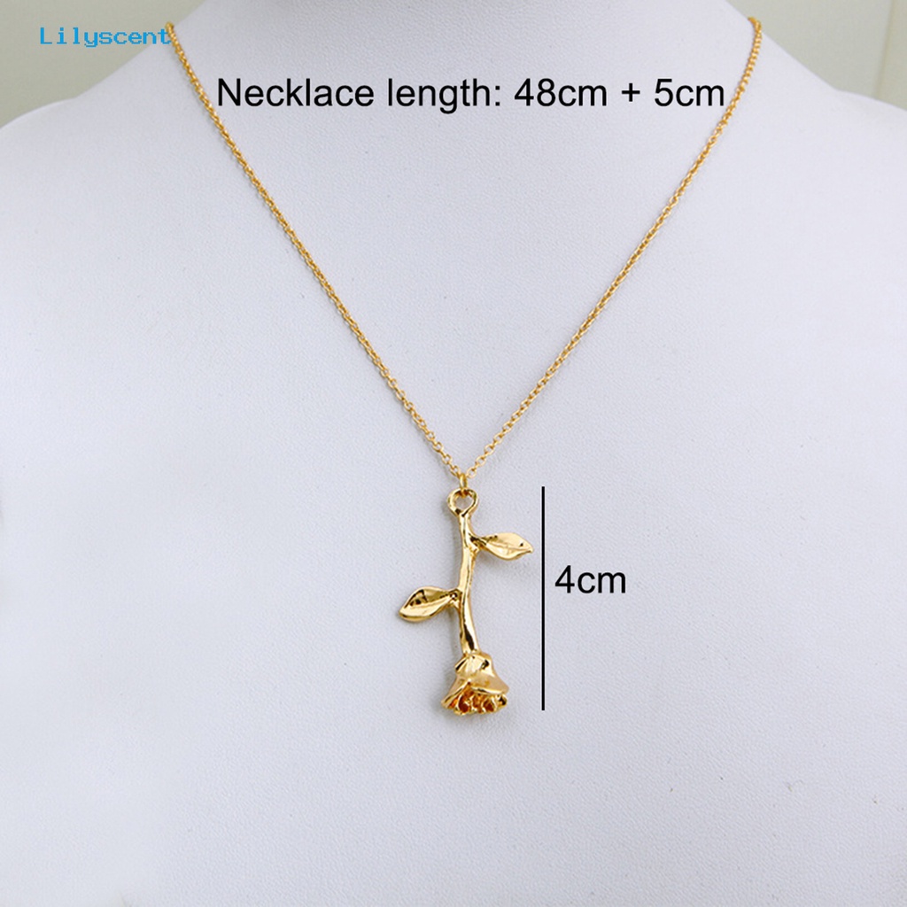 [LS] Kalung Unik Desain Bunga Mawar Alloy Wanita Kalung Rantai Untuk Hadiah