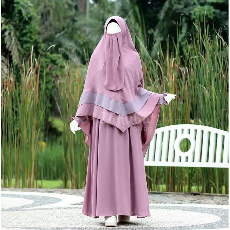 Preloved Gamis set Syar'i Zanuba Hijab dan Khimar syar'i