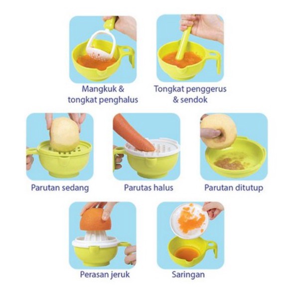 Baby Safe AP014 Multi Food Grinding Set Alat Pengolah MPASI Food Maker AP 014 Saringan MPASI Parutan Mpasi Penghalus makanan Babysafe