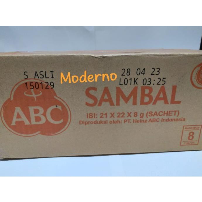 

Sambal ABC Sachet 21 x 24 x 8g Dus / Sambel ABC Bungkusan / ABC Sachet