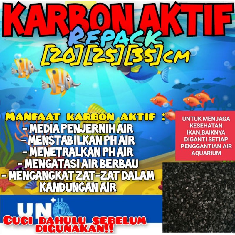 FILTER MEDIA PENJERNIH AIR AQUARIUM KARBON AKTIF/PASIR ZIOLITE/PASIR SILICA/PASIR MANGANESE/BATU APUNG REPACK