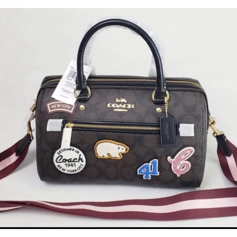 Tas Coach original - Coach rowan satchel with ski patch