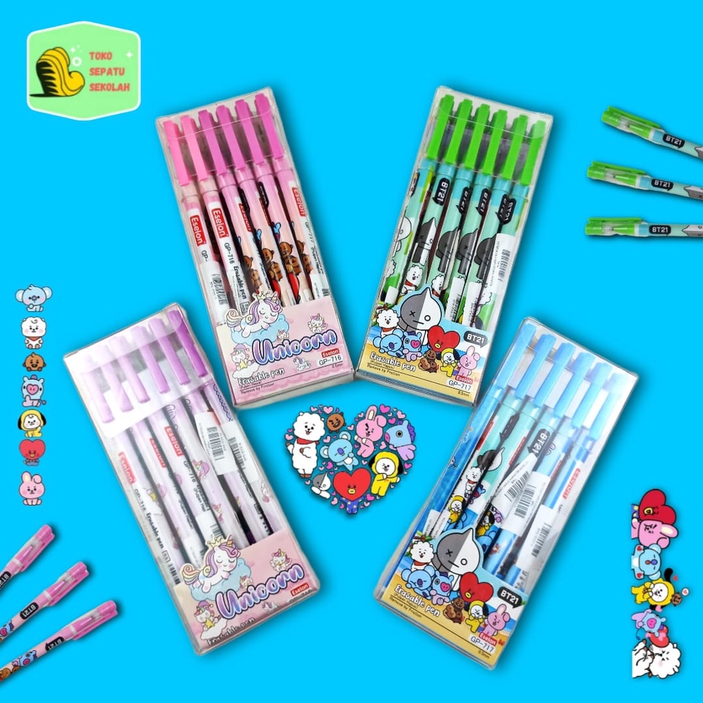 

SFK Pulpen bisa dihapus // Erasable pulpen //Pulpen Karakter PIKACHU//BT21//DORAEMON bisa dihapus