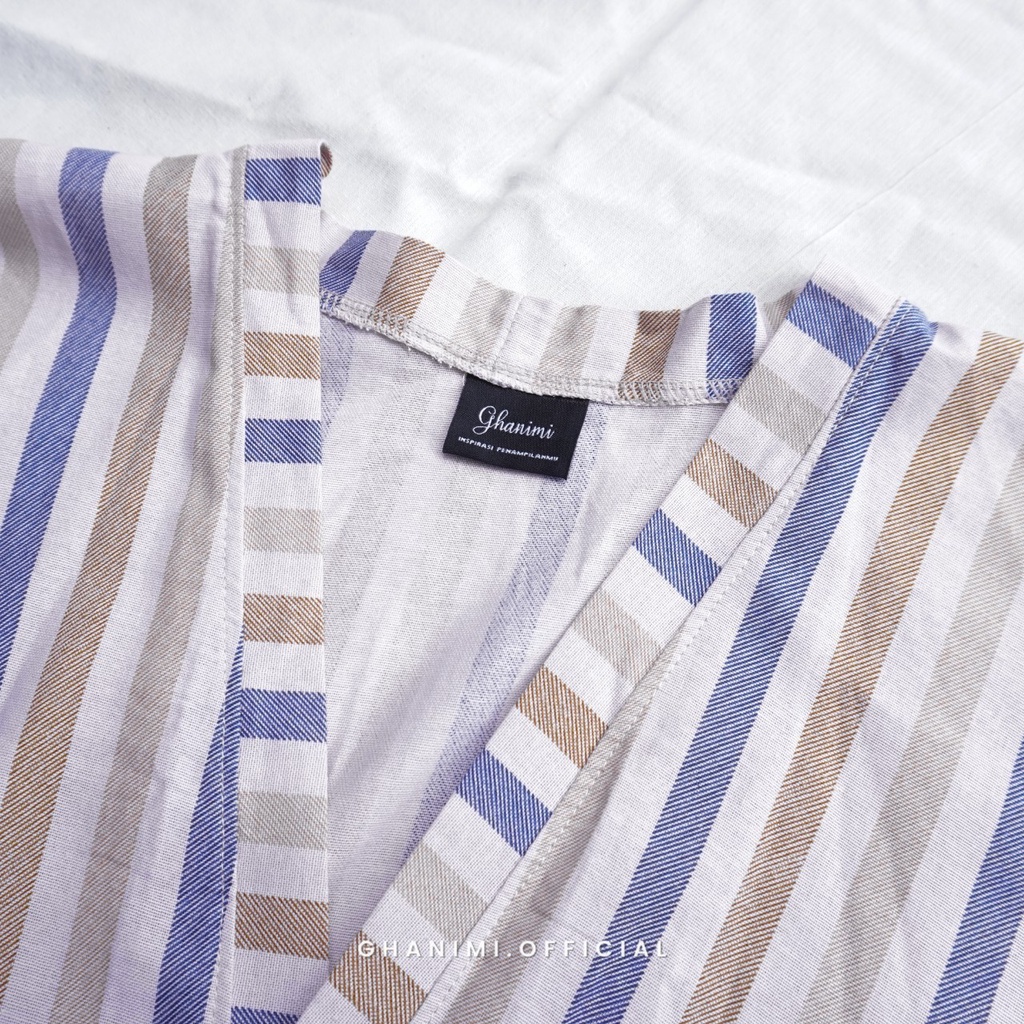 Ghanimi - Kyoto Outer / Outer Kimono Stripe / outer kondangan / outer wanita / Outer garis garis / outer batwing lengan 3/4