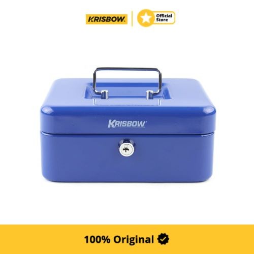 

krisbow cash box 20x16x9 cm - biru
