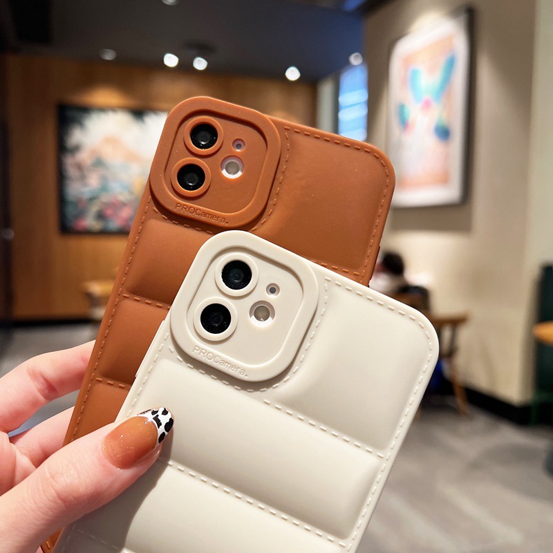 Down Jackets Soft Case IPhone 7 8 Plus 7+ 8+ iPhone X XR XS Max 11 12 13 14 Pro Max SE 2020 Cover Black Pink Phone Case