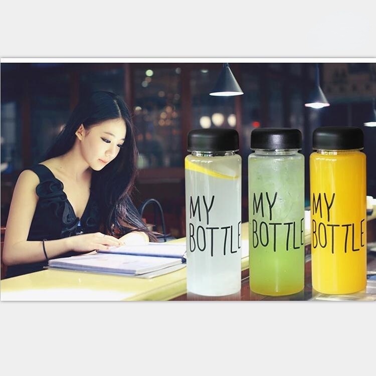 500ml My Bottle Tumbler Botol Air Tahan Panas Anti Bocor Olahraga Portable Botol Transparan Dengan Tas