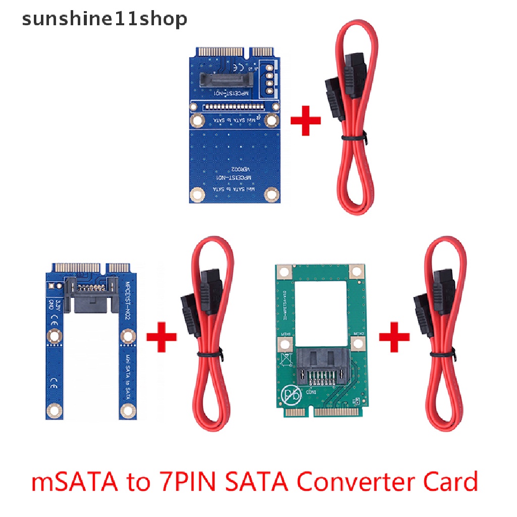 Sho Kartu Konverter mSATA Ke SATA Mini SATA to 7-Pin SATA Extension Adapter Antarmuka 90/180derajat Dengan Kabel SATA N