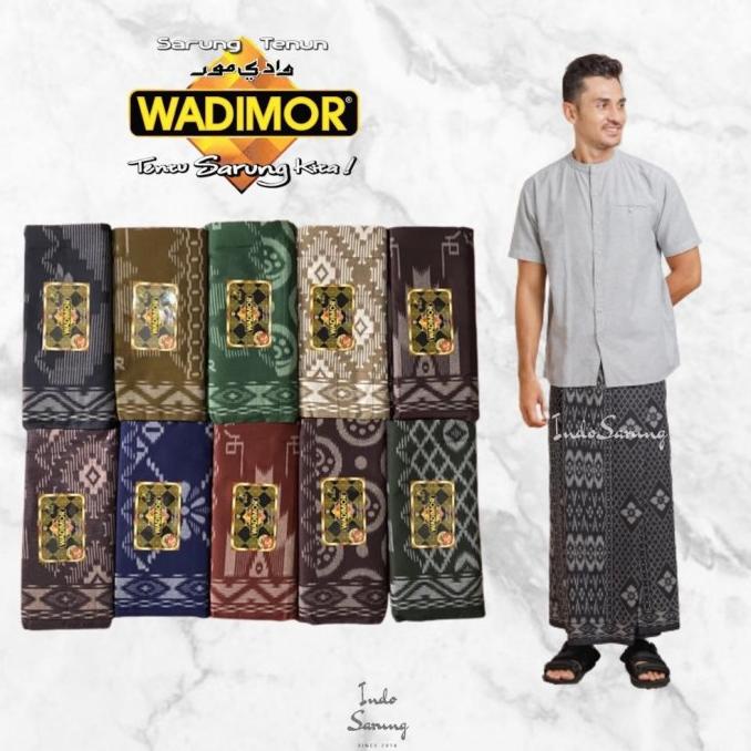 SARUNG WADIMOR MOTIF BALI HITAM WARNA KAIN SARUNG PRIA TENUN RH546654Y