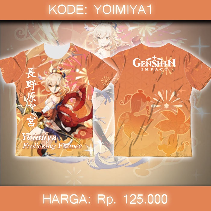 Baju Kaos Fullprint game Genshin Impact - Yoimiya