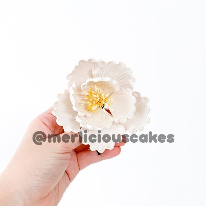 

Peony White Putih Bunga Gumpaste Flower Cake Kue Topper