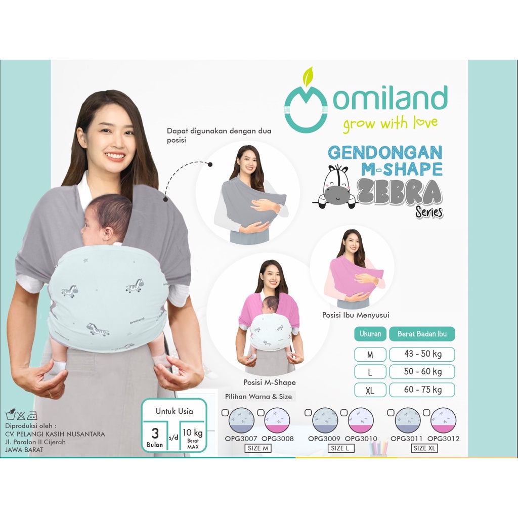 Omiland Gendongan Bayi Instant M-Shape Zebra Series - OPG 3007-12