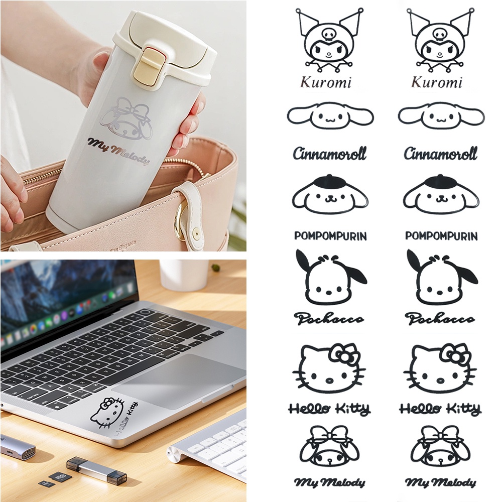 Sanrio Stiker Logam Perekat Alat Tulis Stiker Kartun Anime Stiker Hias Diy Tangan Akun Laptop Cangkir Air Tahan Air Stiker Kuromi Melodiku Hello Kittys Stiker