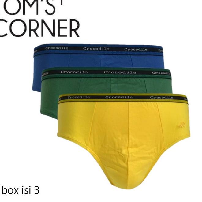 [ isi 3 ] Celana dalam Crocodile International box putih-kuning | pakaian dalam pria 241 (KODE 86)