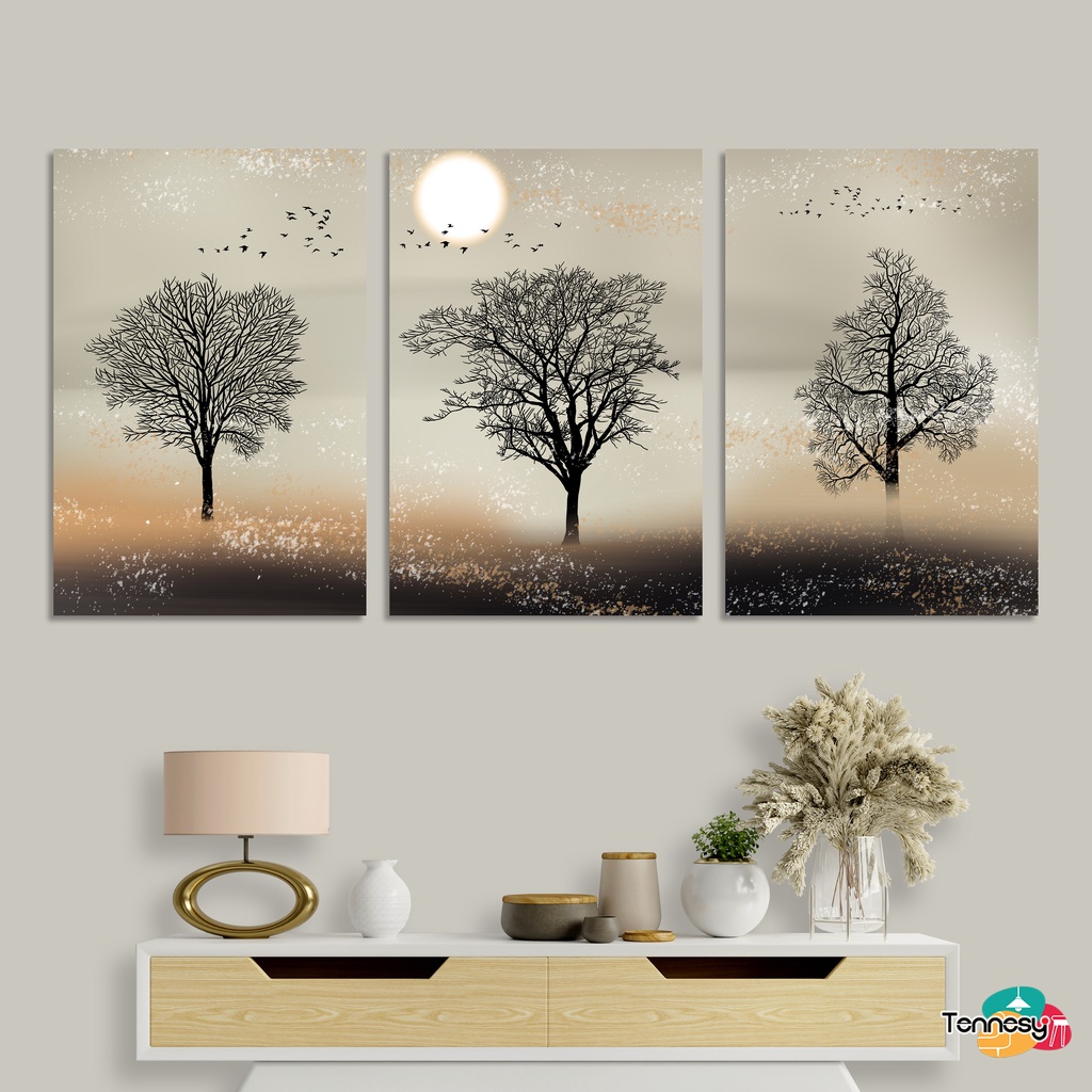 TENNESY Hiasan Dinding Flower Abstrak Aesthetic 20x30cm Dekorasi Dinding Kamar Tidur Pajangan Kayu Poster Dekorasi Rumah