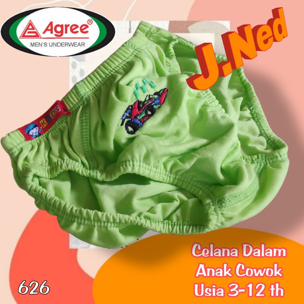 J626T - (3pcs) Celana Dalam Anak Pria Agree Kids  size M, L, XL Usia 3 - 11 Th