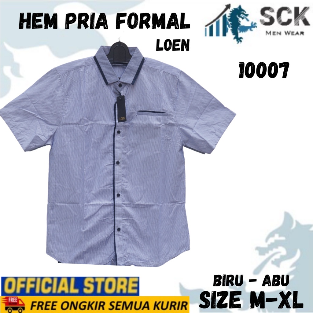 Kemeja Lengan PENDEK LOEN 10007 Pria ABG Remaja / Hem Kerja Kantor / Pakaian Formal Cowok - sckmenwear GROSIR