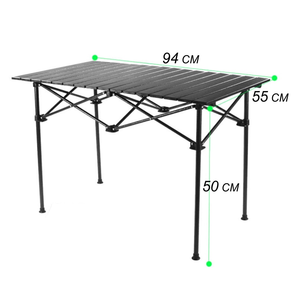 Portable Folding Camping Table P94 x L55 x T50 [Black]