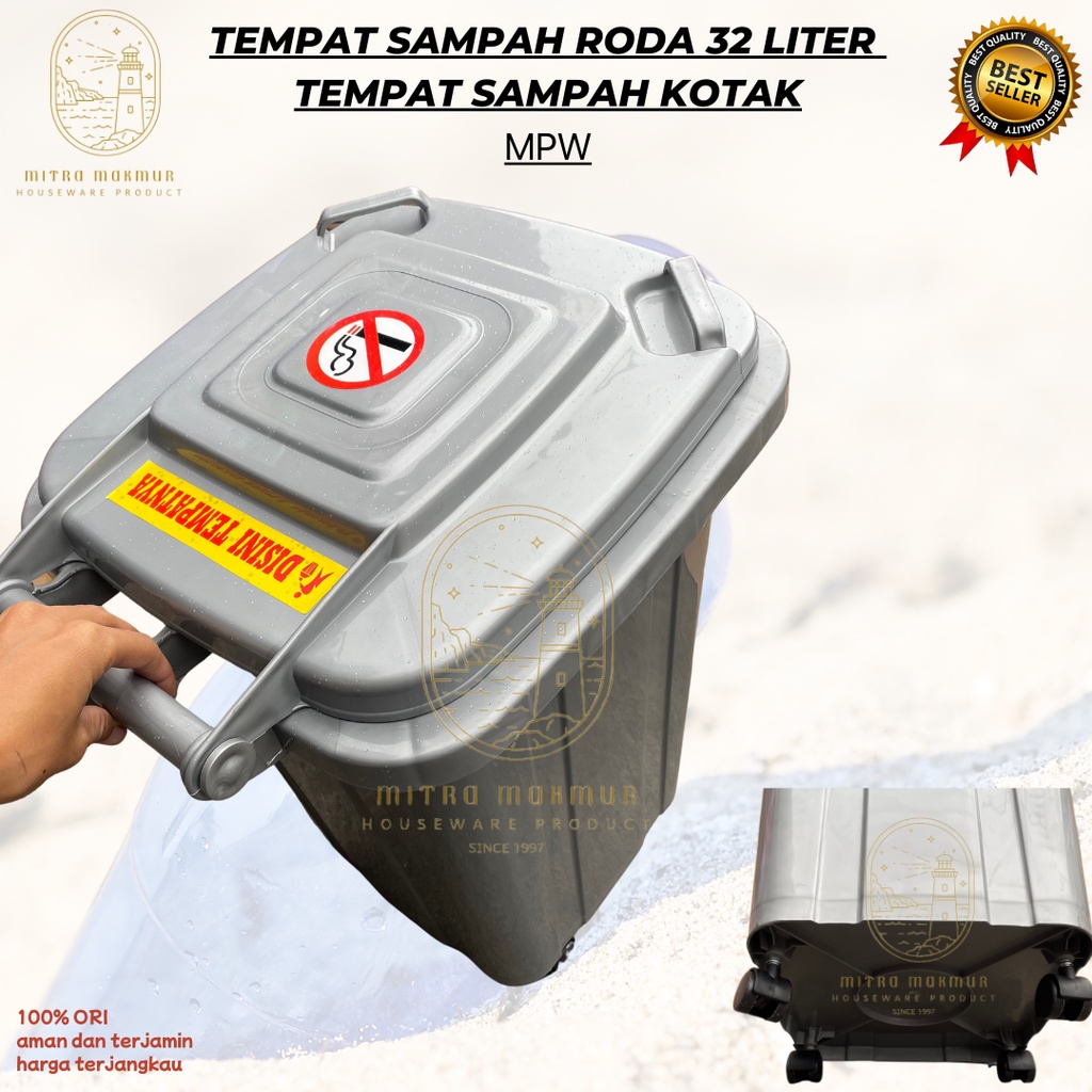 [TERMURAH] TEMPAT SAMPAH RODA 32 LITER MPW / TEMPAT SAMPAH MURAH / TEMPAT SAMPAH MODERN / KOTAK TEMPAT SAMPAH