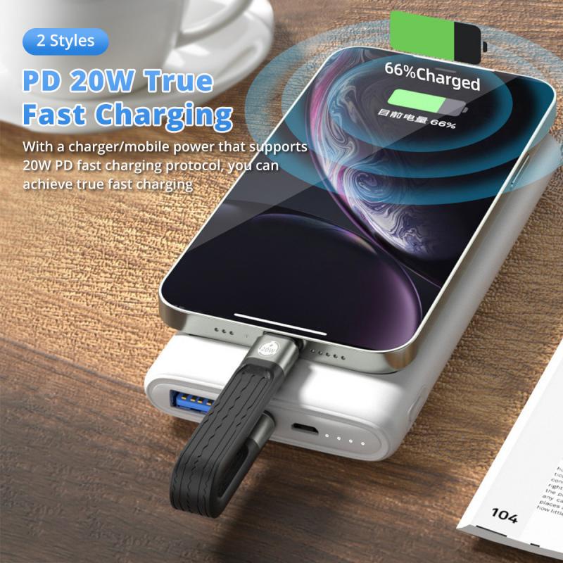 13cm PD 20W Aluminium Alloy Tipe C Kabel Charge Cepat Ke Petir Bahan FPC Lembut Untuk iPhone