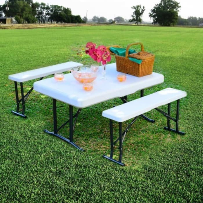 krisbow set meja & bangku lipat 3 pcs_meja taman lipat_meja makan