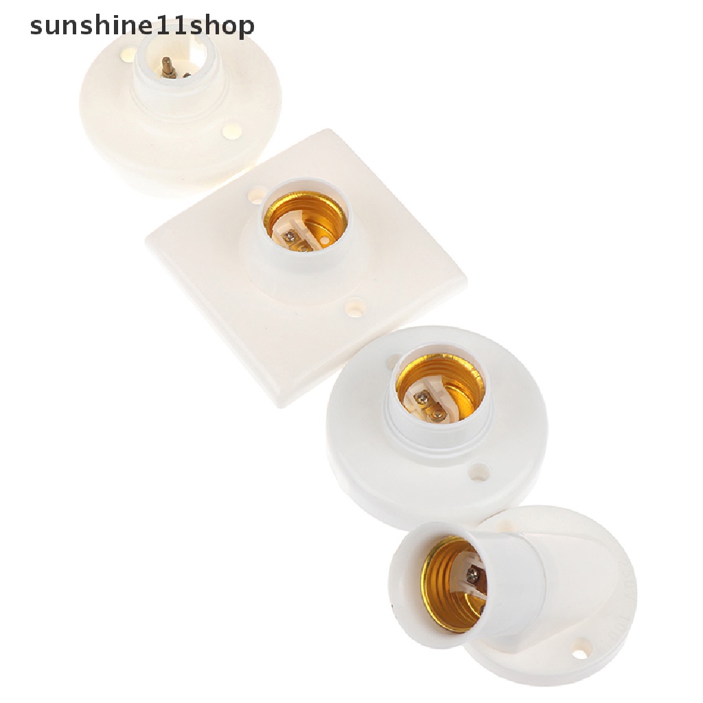 Sho E27 Lamp Holder Sekrup Alas Lampu Flat Mount Adaptor Dudukan Lampu Hemat Energi N