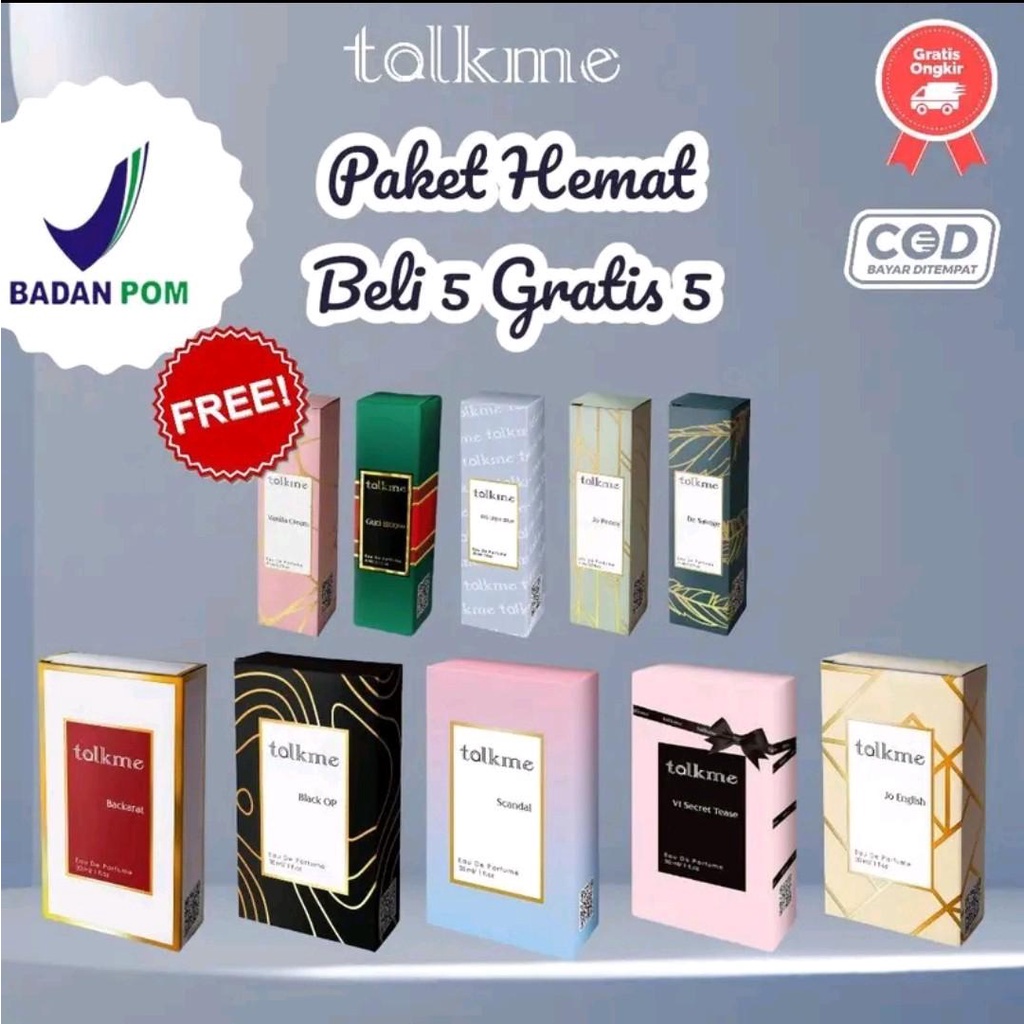 BELI 5 GRATIS 5 TALKME PARFUM TAHAN 8JAM UNISEX BPOM