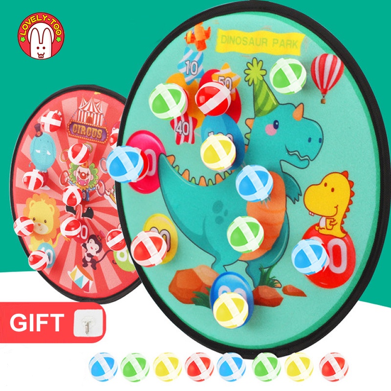 [Pengiriman Cepat] Bola Lempar Target Papan Anak Panah Mainan Lucu Lengket Bola Dart Board Mainan Pelatihan Serut Luar Ruangan Anak
